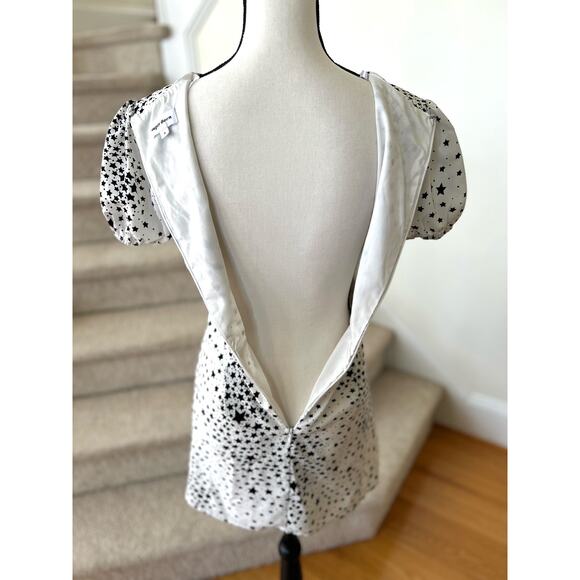 Superdown Black & White Celestial Star Print Puff Sleeve Mini Dress - Picture 5 of 9